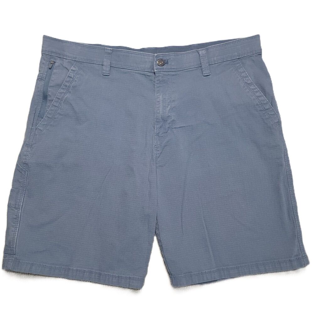 Weatherproof Utility Chino Shorts Mens 38 Blue Classic 9" Inseem Stretch